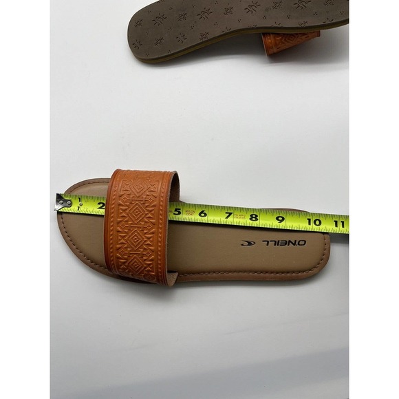 O’Neill Crisp Orange Aztec Embossed Slip On Womens Sandals Size 9 Slides - Picture 8 of 10